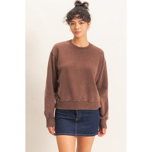 Acid Wash Crew Neck