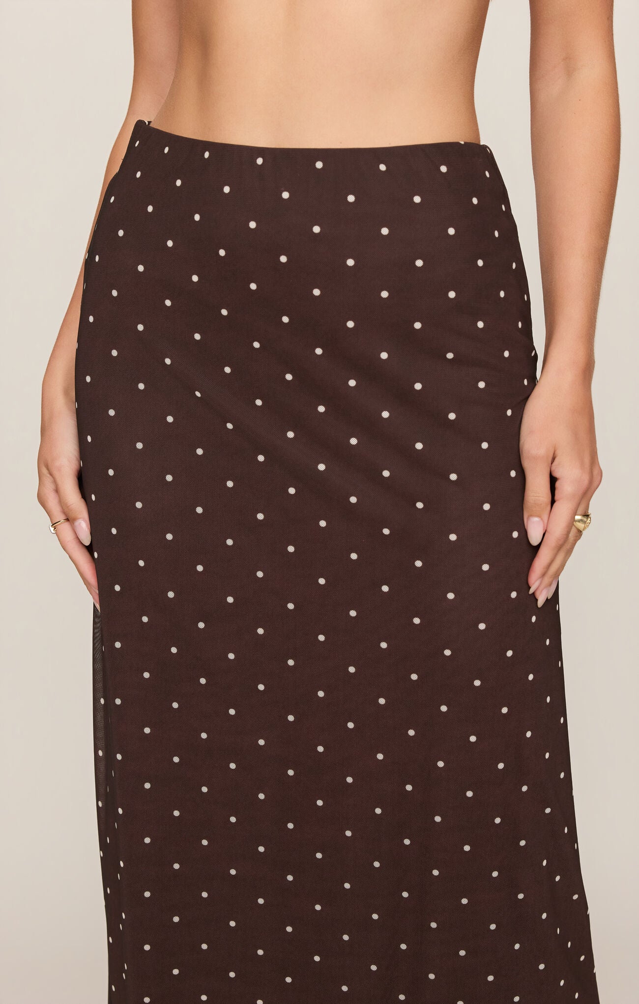 Z Supply Eda Polka Dot Mesh Midi Skirt