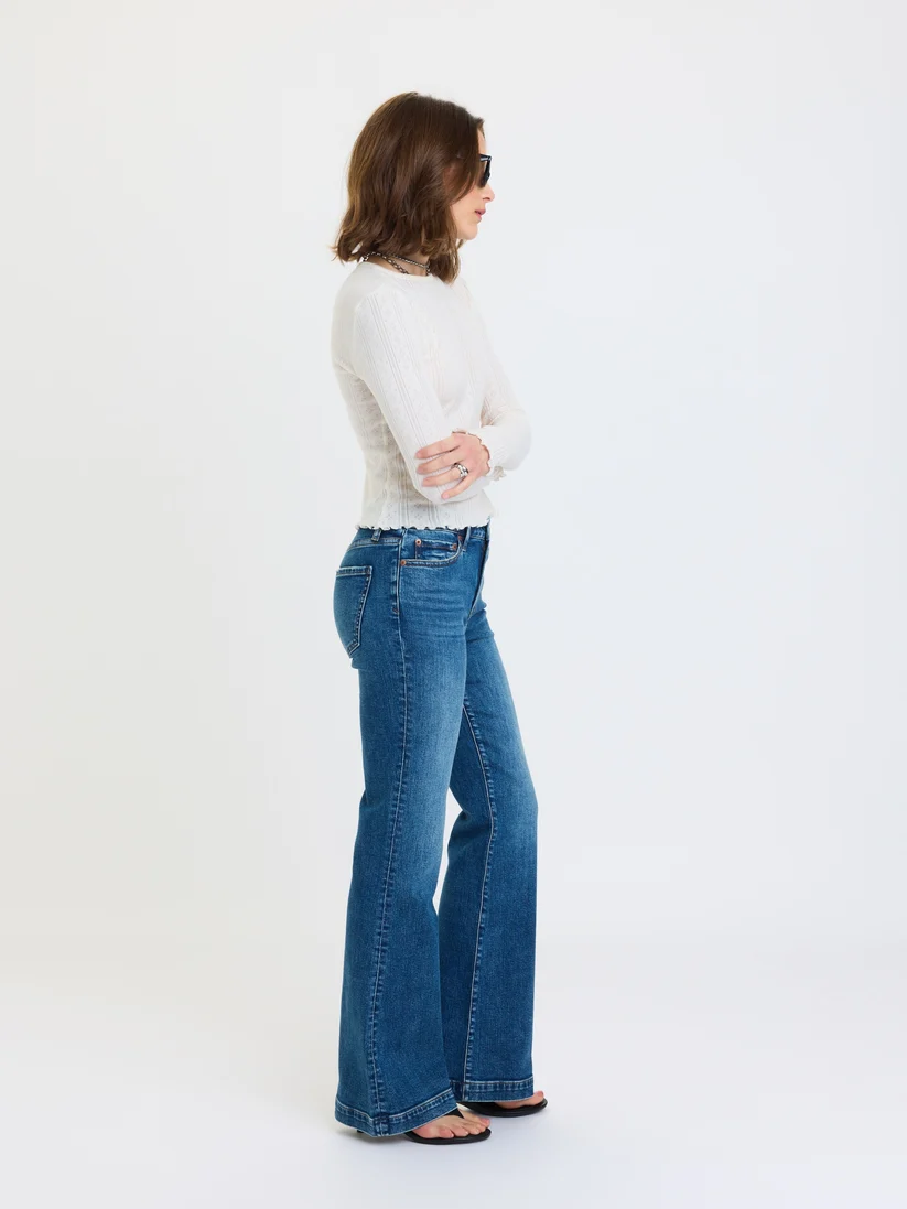 DAZE The Heartbreaker Mid Rise Flare in Dusk