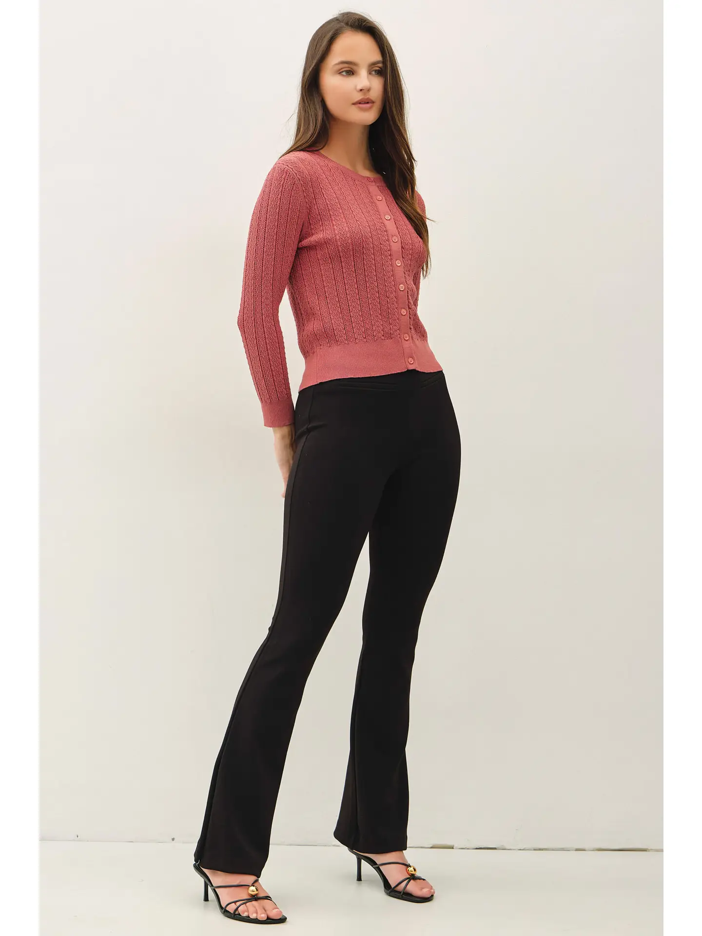 Pointelle Knit Cardigan