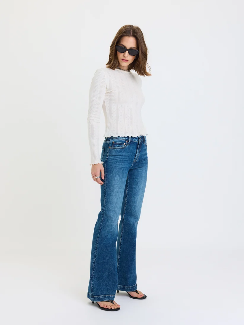 DAZE The Heartbreaker Mid Rise Flare in Dusk