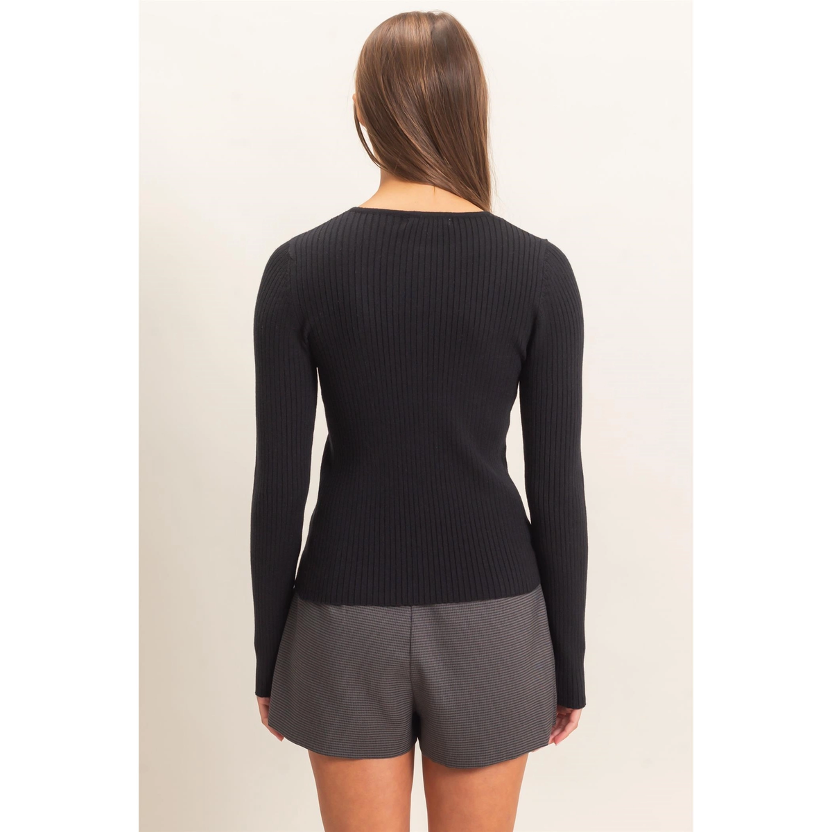 Ribbed Button Front Cardigan
