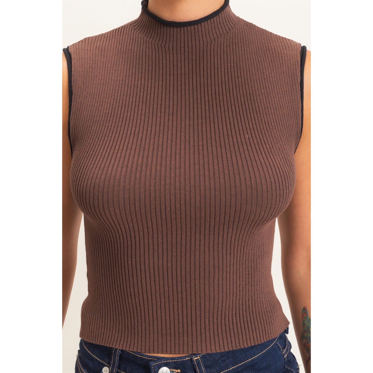 Espresso Mock Neck