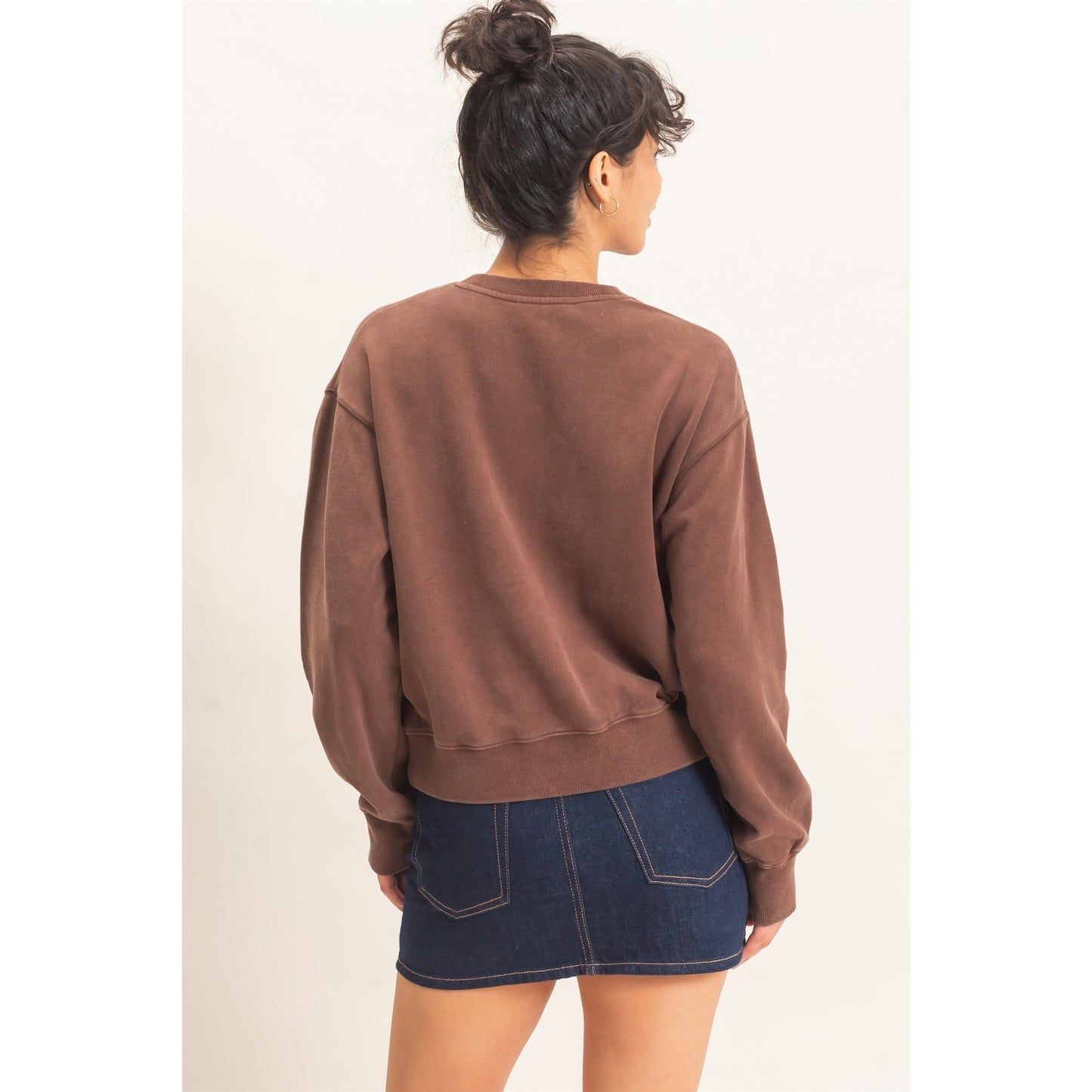 Acid Wash Crew Neck