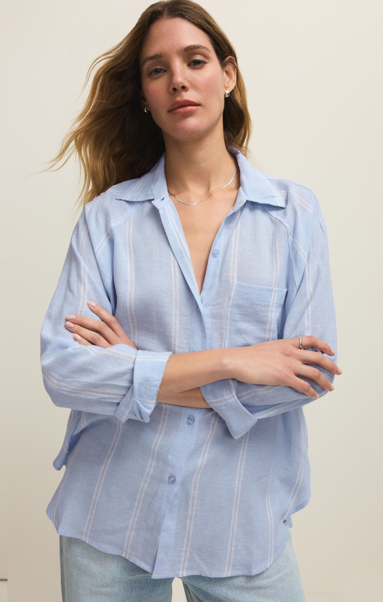 Z Supply The Perfect Line Top in Blue Light