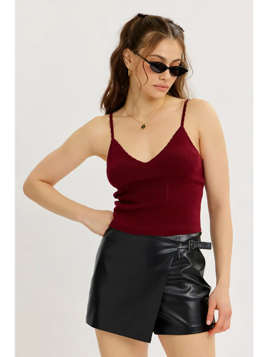 Pointelle Knit Sweater Cami