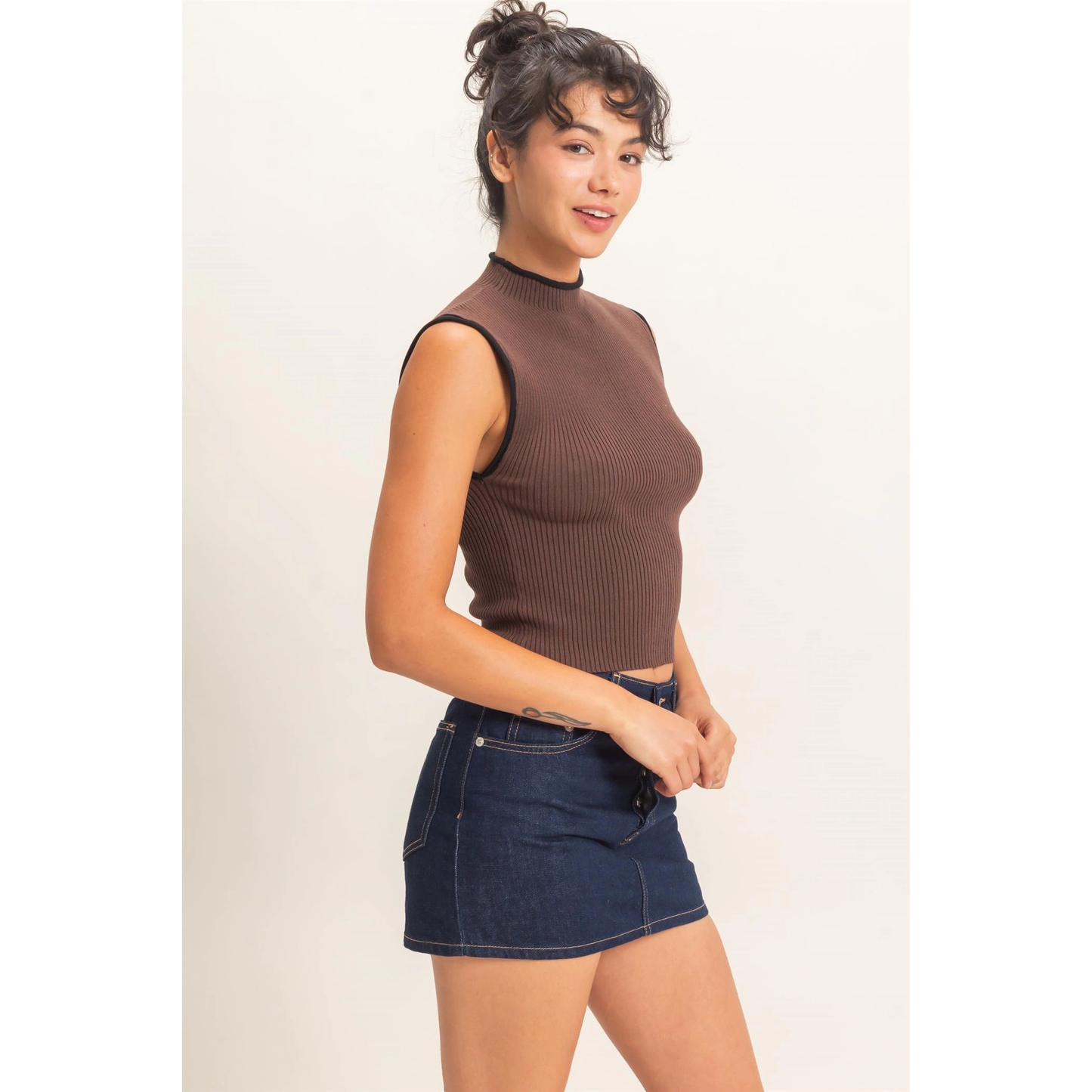 Espresso Mock Neck