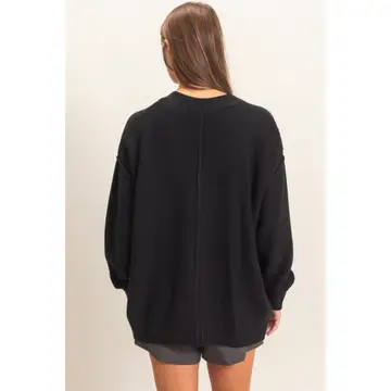 Oversized Knit Buttoned Cardigan