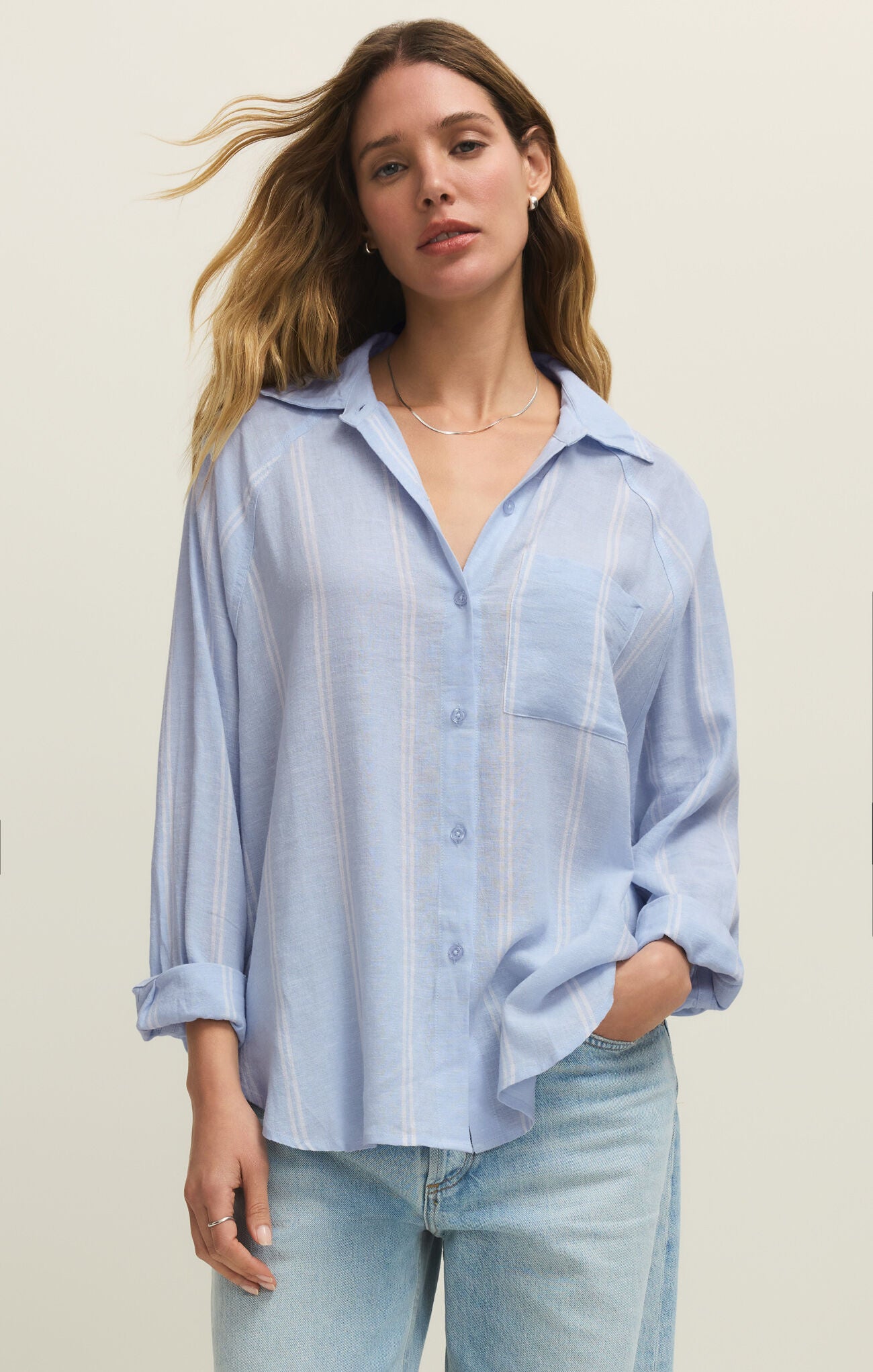 Z Supply The Perfect Line Top in Blue Light