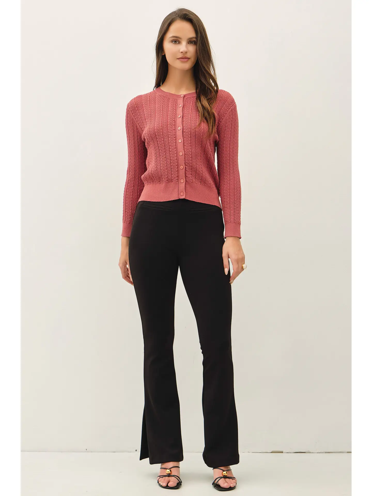 Pointelle Knit Cardigan