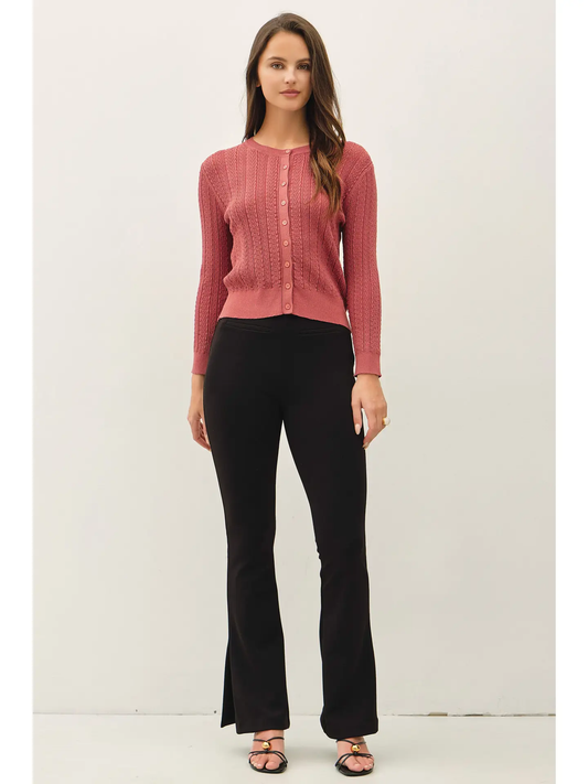 Pointelle Knit Cardigan