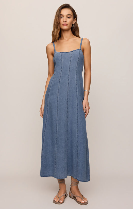 Lenora Indigo Midi Dress