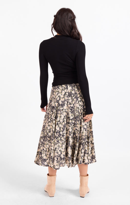 Painted Fields Midi Skirt