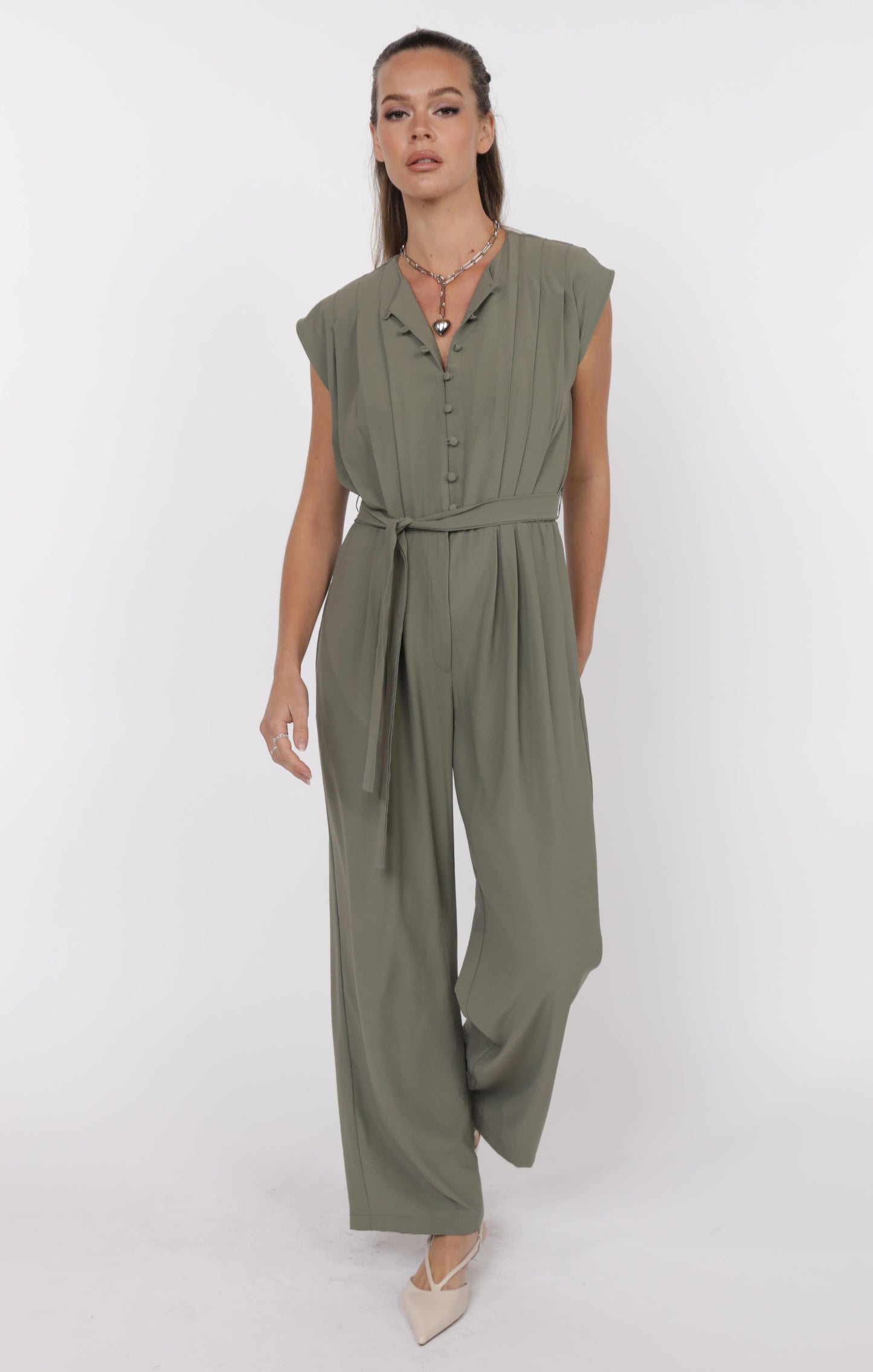 For You Crepe Pleat Jumpsuit