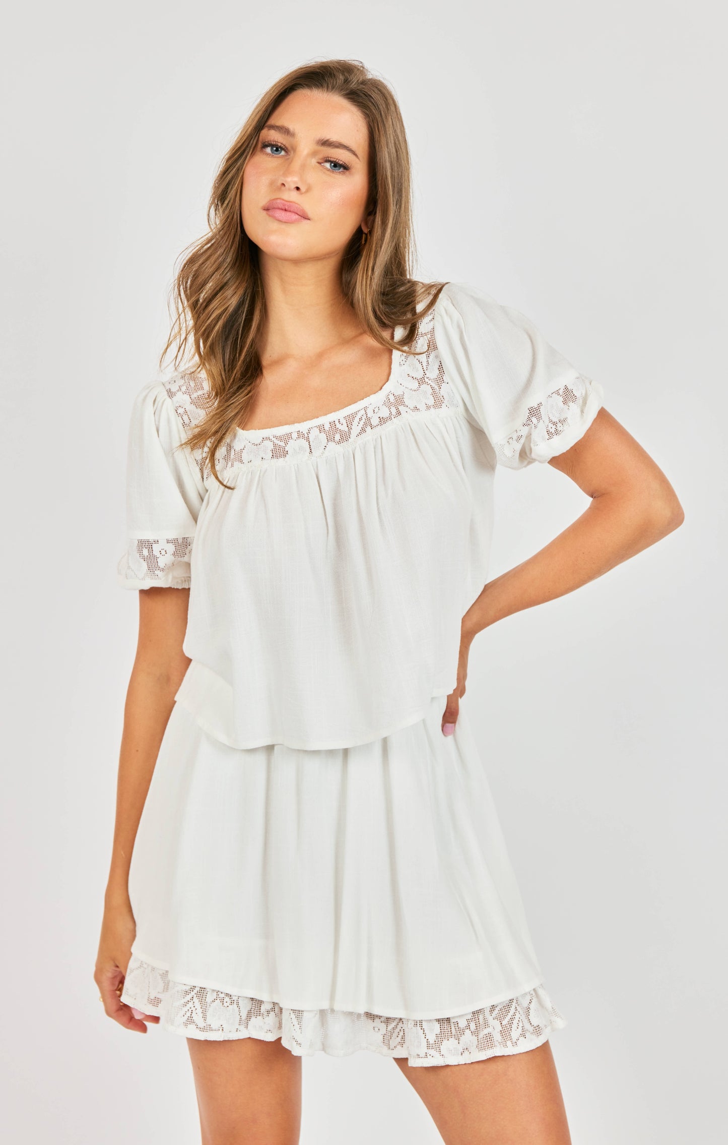Misty Lace Inset Top