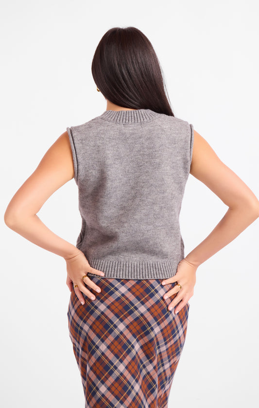 Campus Girl Geometric Sweater Vest