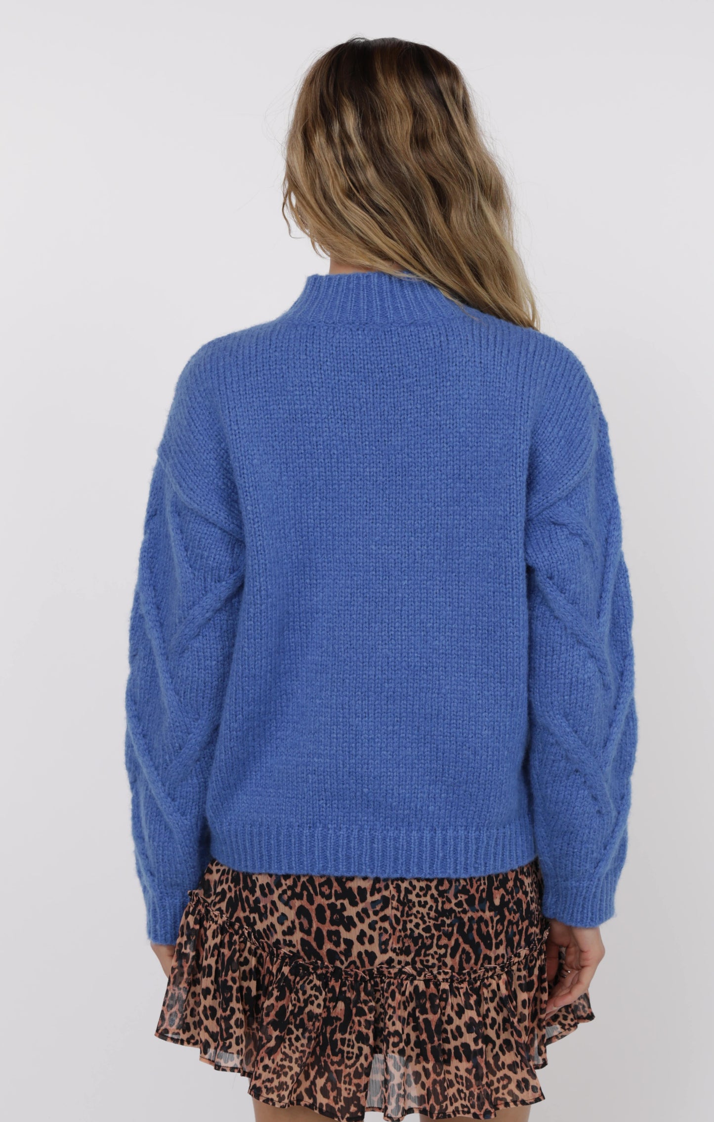 On Stage Mock Neck New Cable Sweater