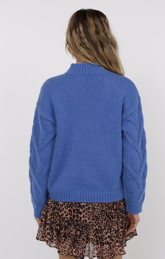 On Stage Mock Neck New Cable Sweater