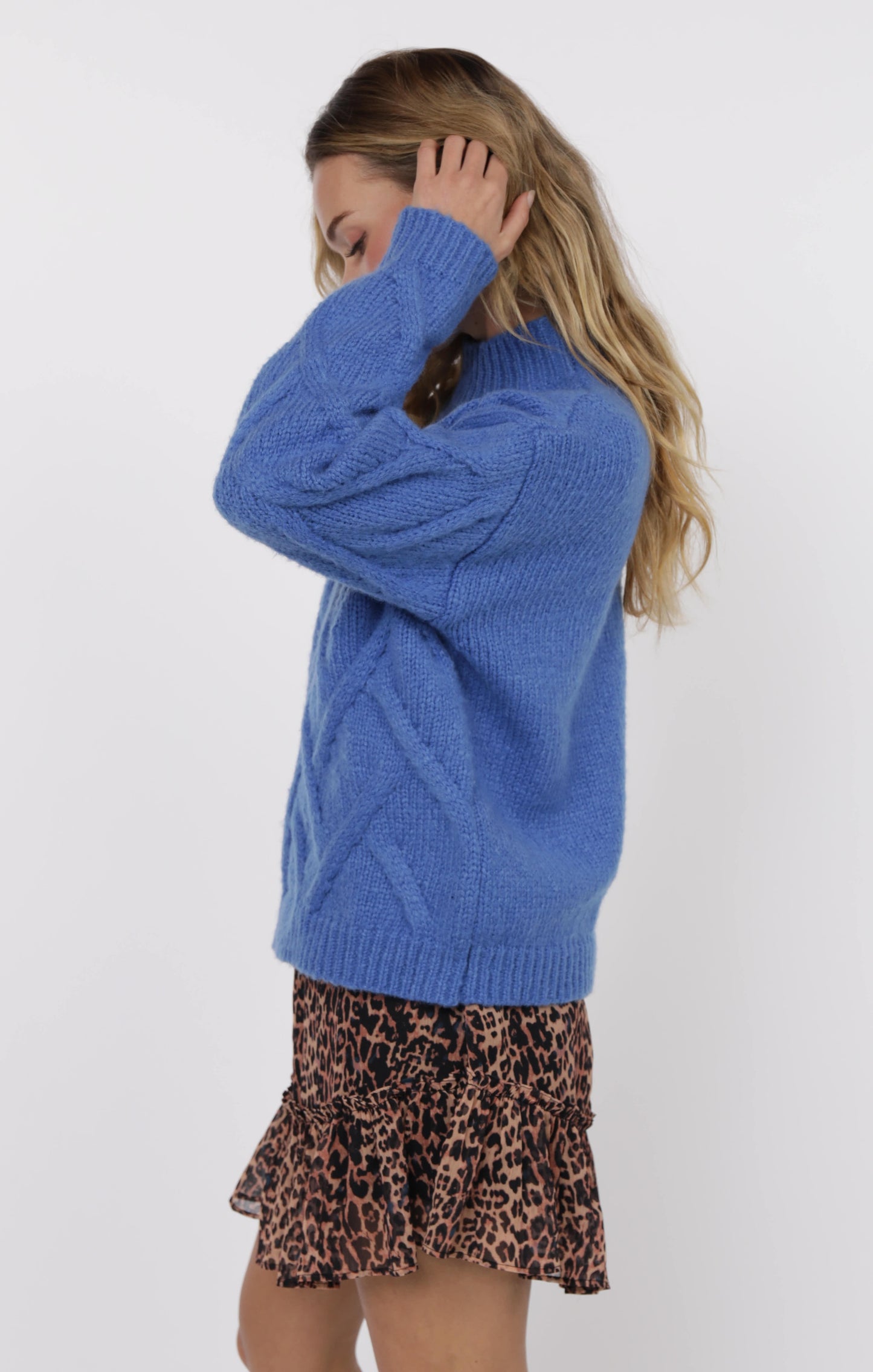 On Stage Mock Neck New Cable Sweater