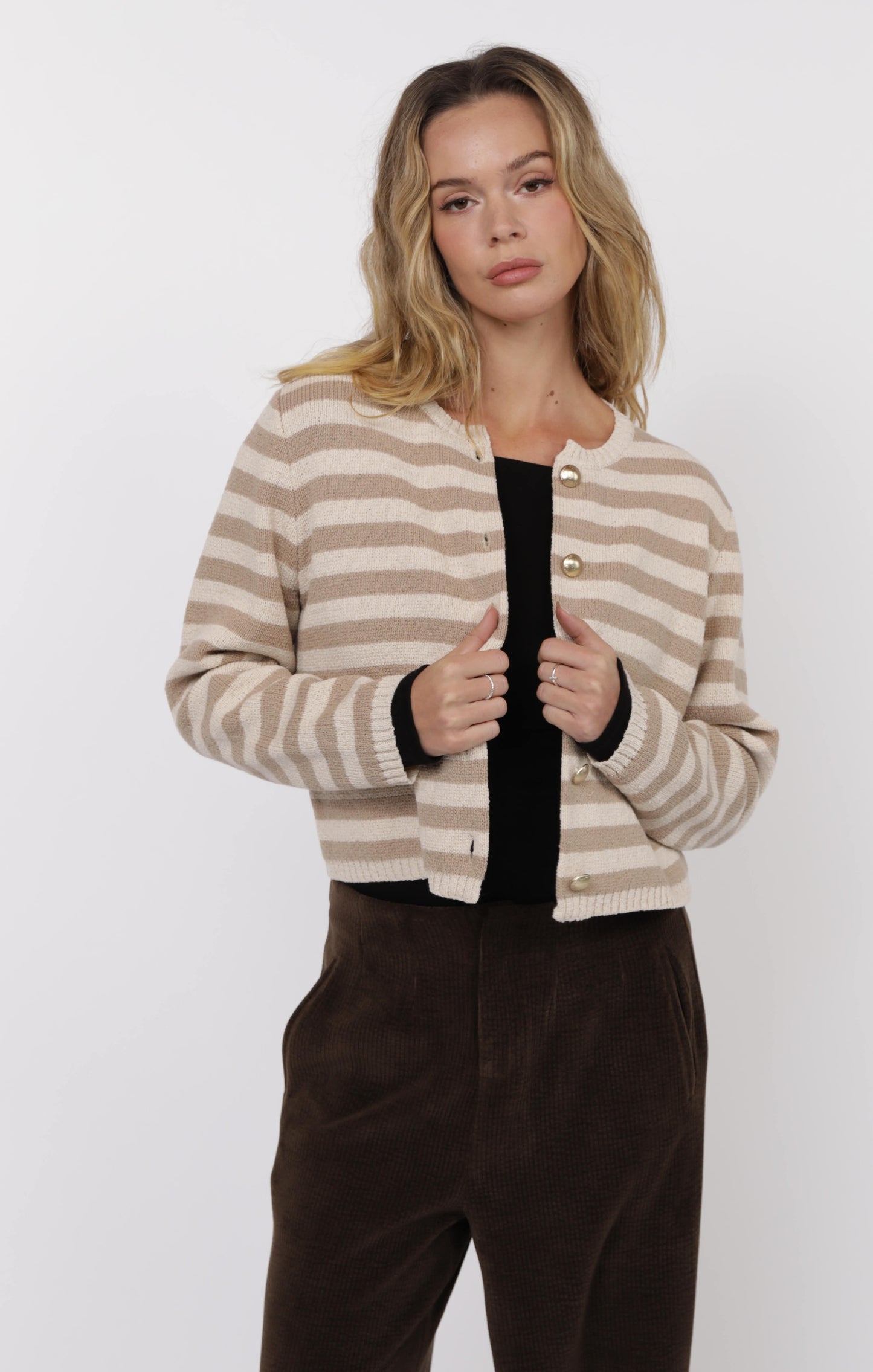 Daphne Long Sleeve Stripe Cardigan