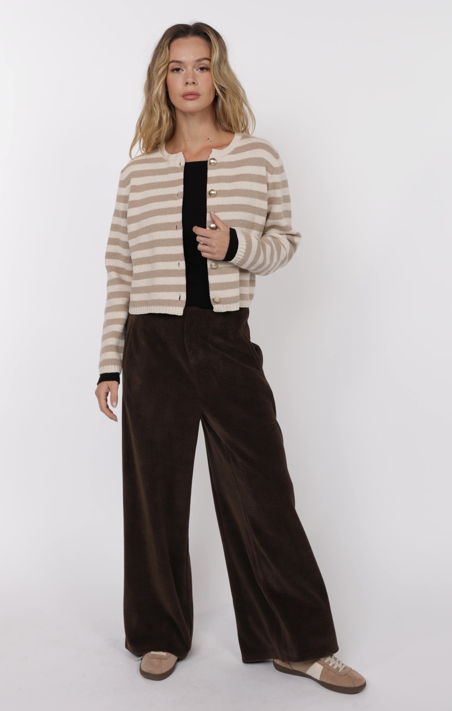 Daphne Long Sleeve Stripe Cardigan