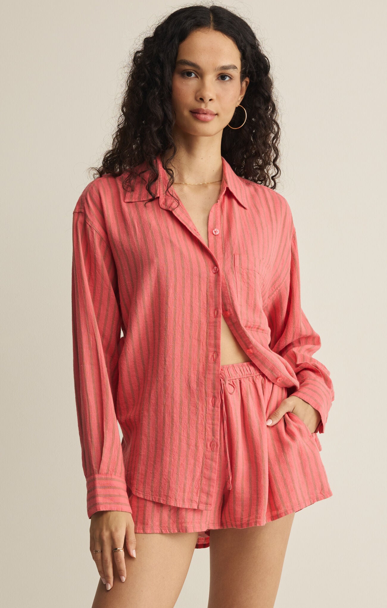Z Supply The Perfect Striped Button Up in Gelato