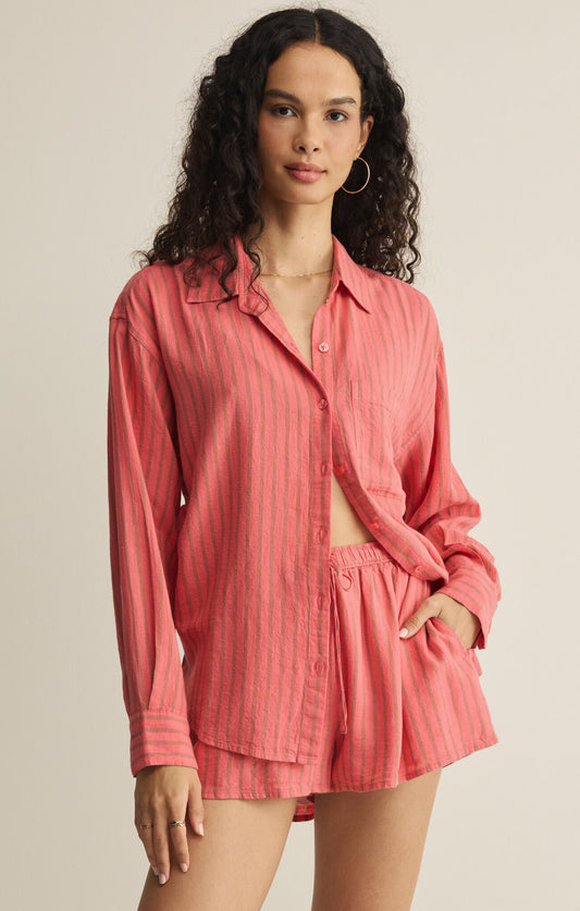 Z Supply The Perfect Striped Button Up in Gelato